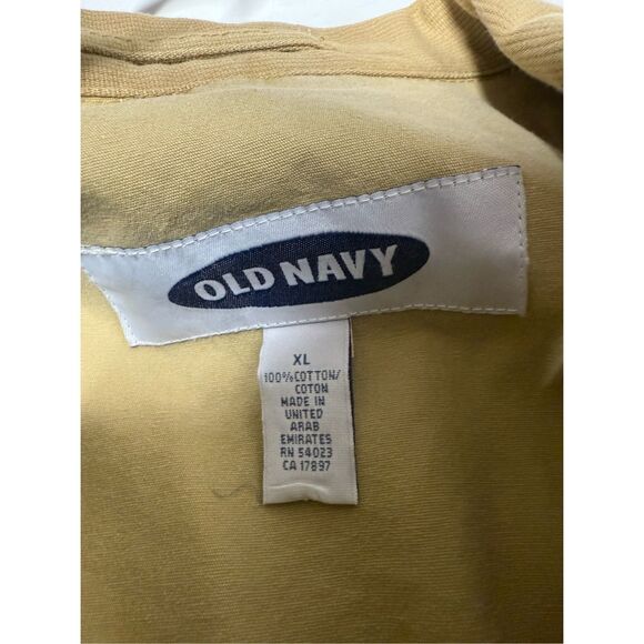 VINTAGE OLD NAVY BUTTON UP MILITARY STYLE CANVAS ENGINEER JACKET SZ XL SEE NOTES - Picture 10 of 12